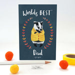 Worlds Best (Grumpiest) Dad Badger Card