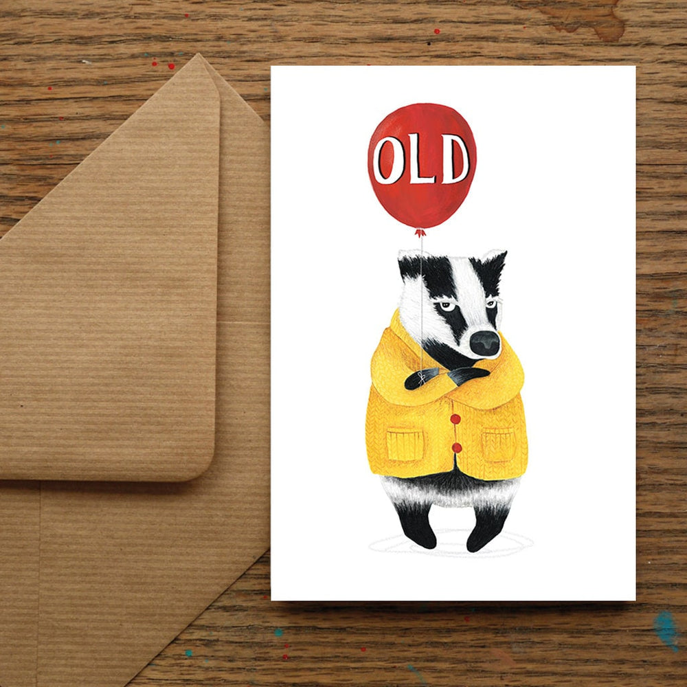 Happy Birthday 'Old' Badger Birthday Card