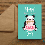 Happy Cake Day Panda Birthday Foil Card