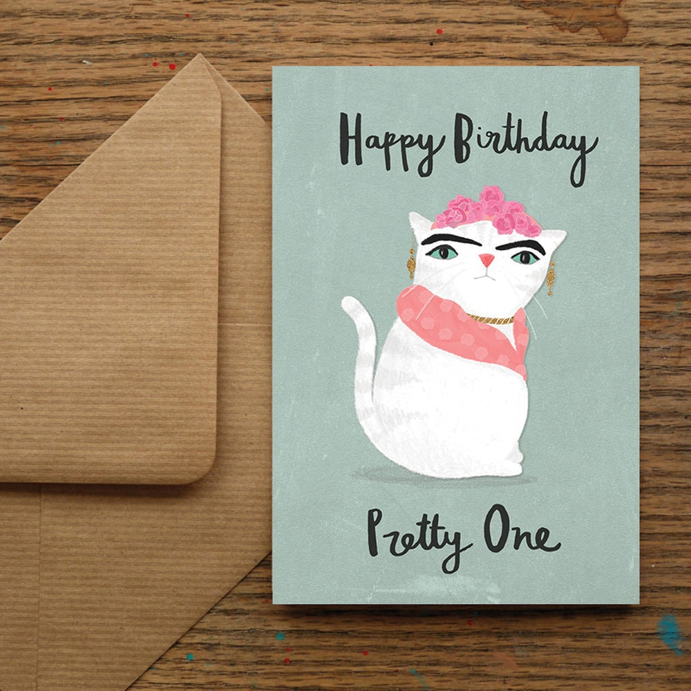 Happy Birthday Pretty One Cat Birthday Card