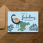 Fabulous Birthday Peacock Foil Card