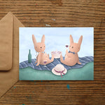 Bunnies Picnic Anniversary Card