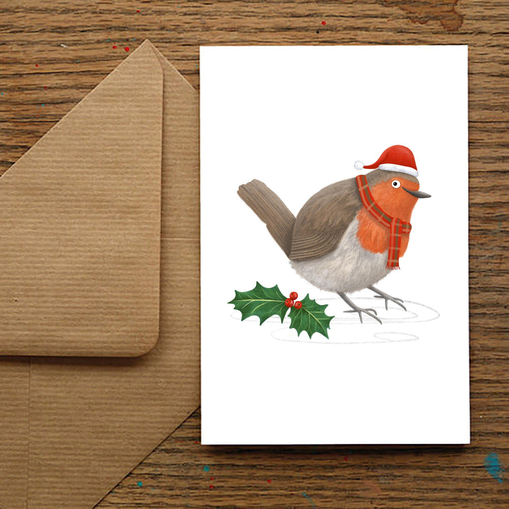 Christmas Robin Christmas Cards - Xmas - Festive Card - Holidays - Holiday Card - Bird - Cute - Christmas Card - Holly - Robin - Greetings